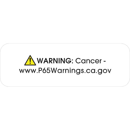 Tape Logic "Warning: Cancer - " Prop 65 Labels, 1.5 x 0.5", White, PK500 DL4500